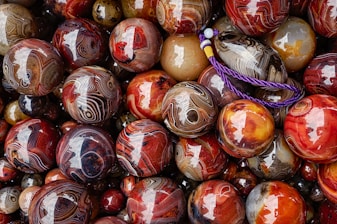 assorted brown and red beads lot