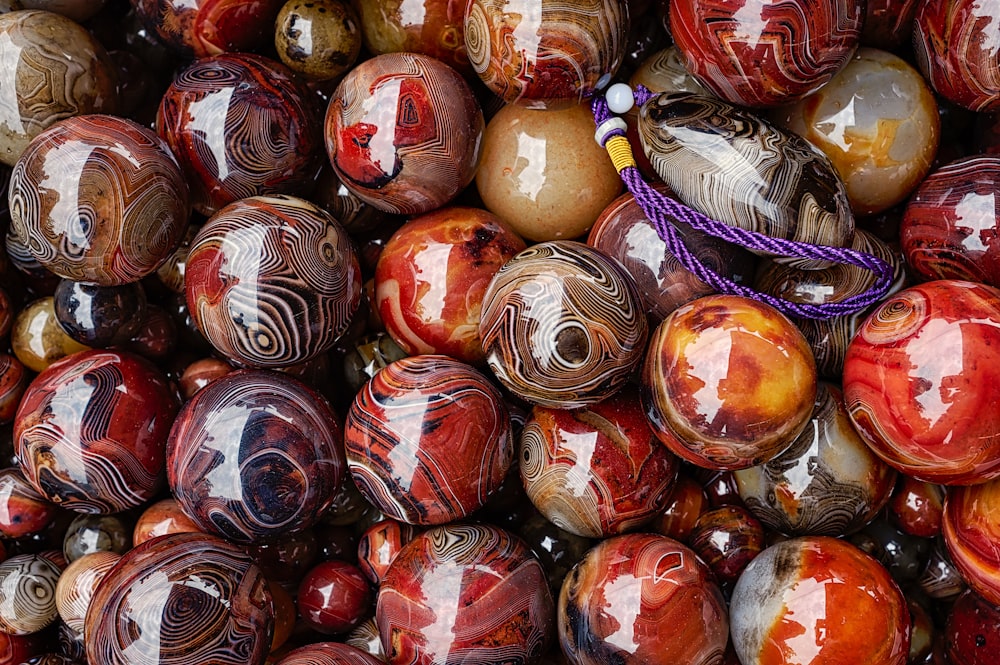 assorted brown and red beads lot