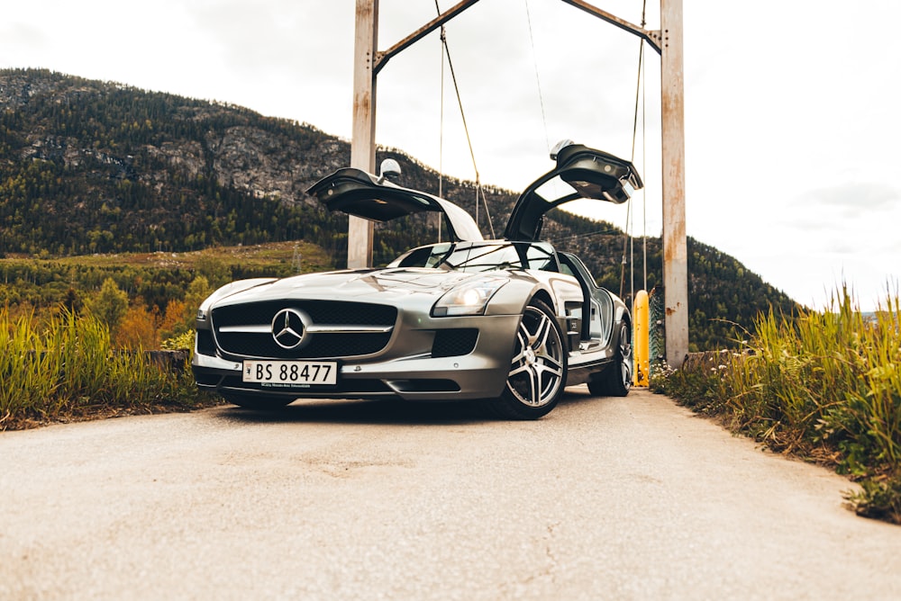 gray Mercedes-AMG coupe