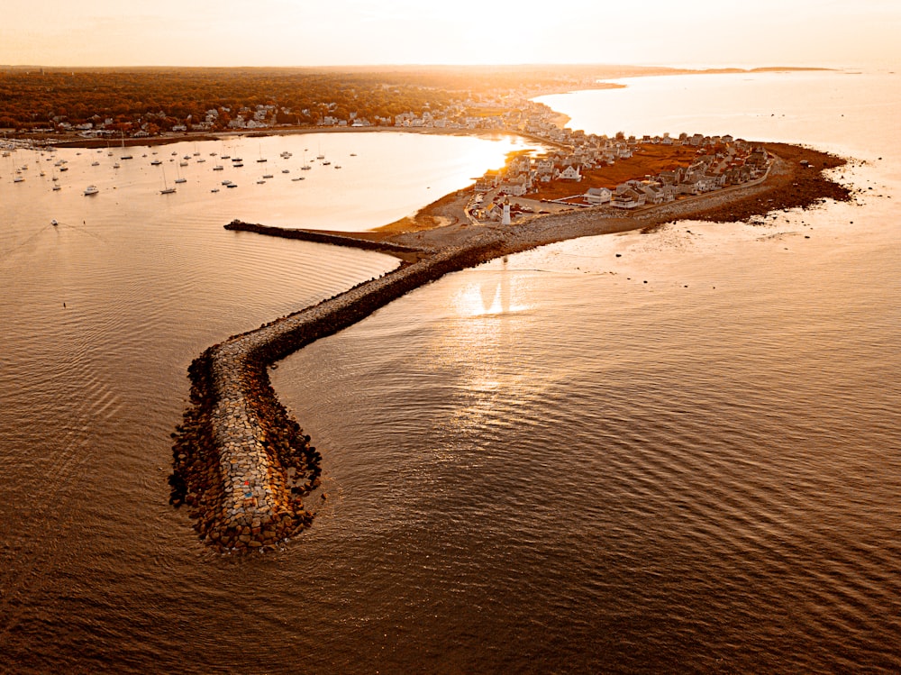 aerial view of islet