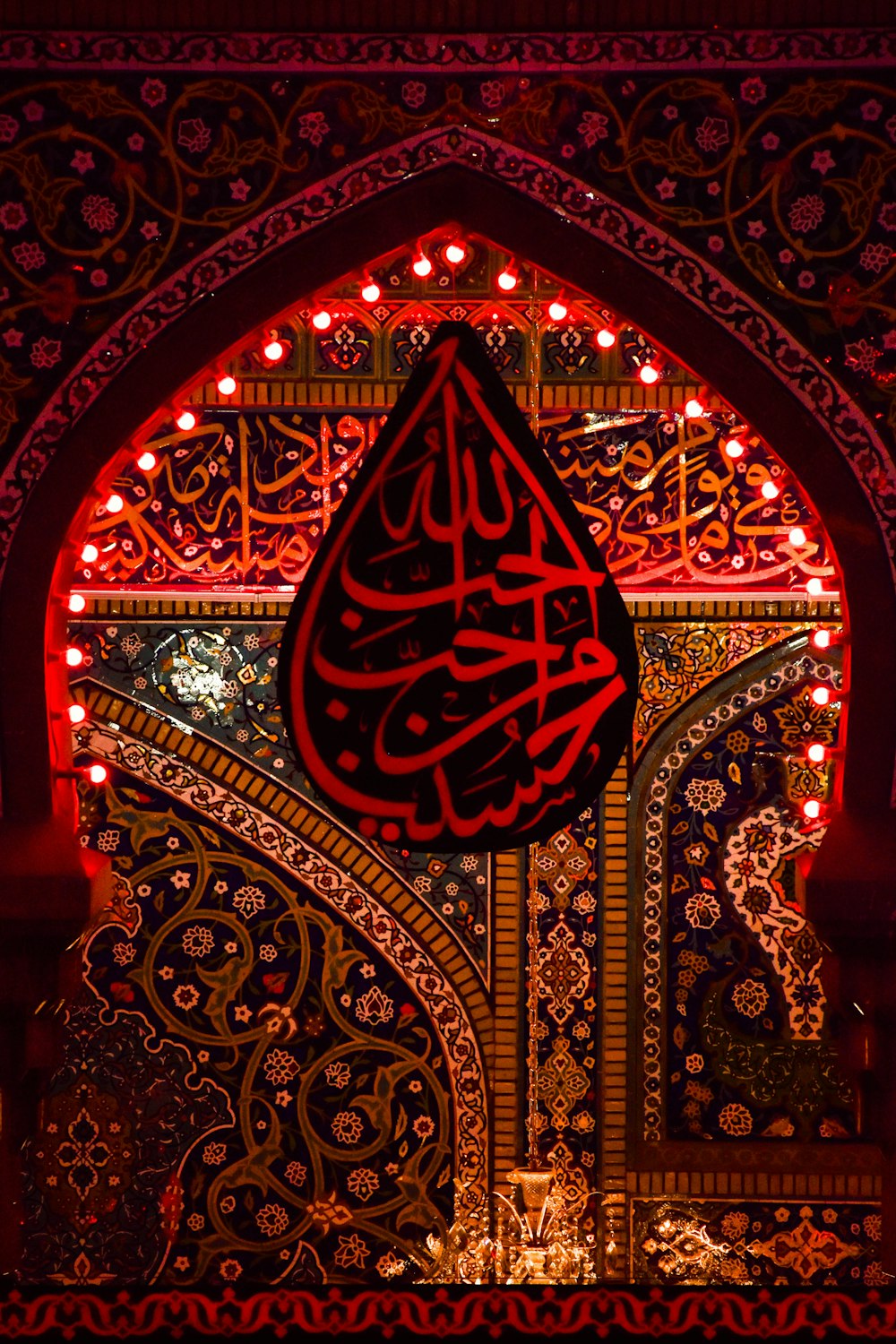 lighted mosque