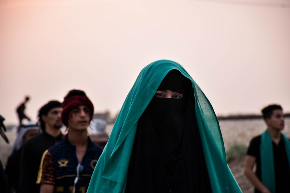 person wearing black scarf