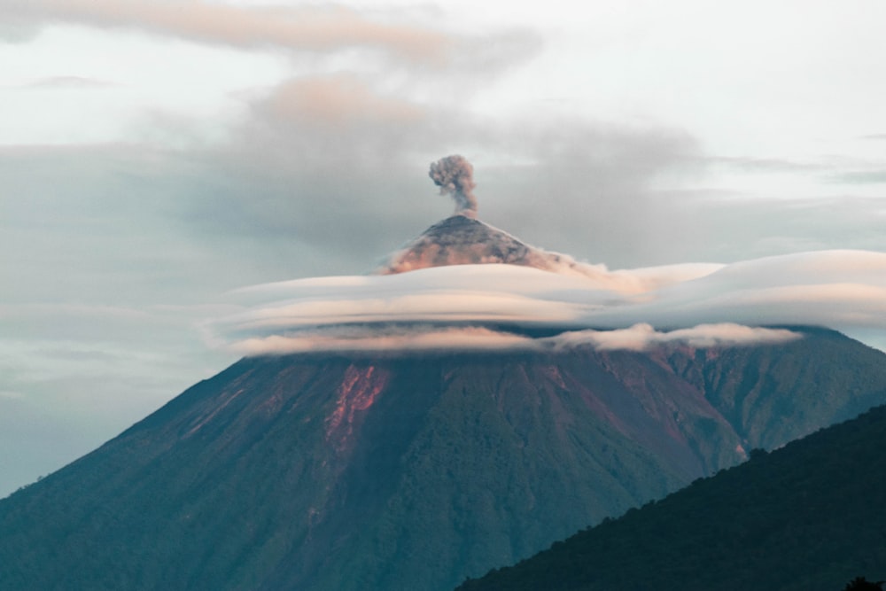 brown and gray volcano