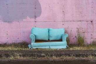 teal loveseat