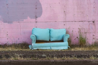 teal loveseat