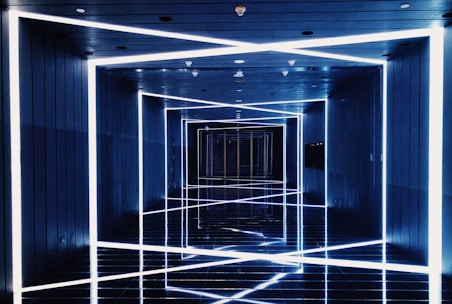 hallway with LED lights