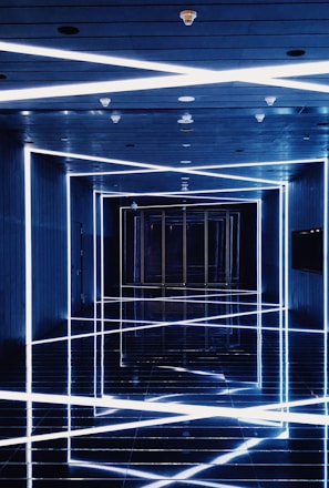 hallway with LED lights