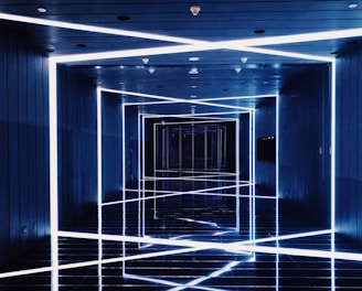 hallway with LED lights