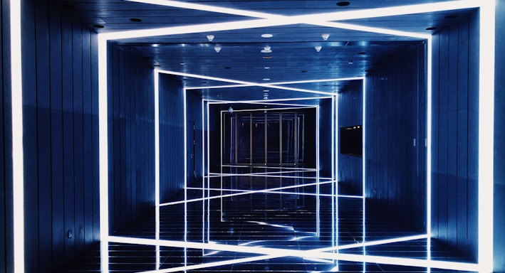 hallway with LED lights