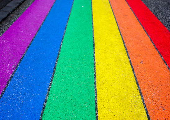 multicolored stripe painted surface