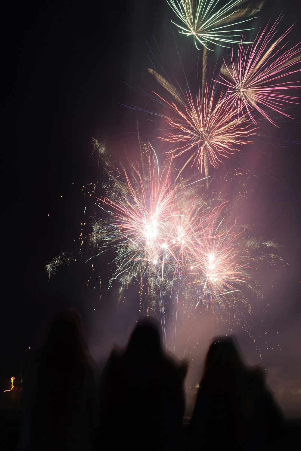 women watching fireworks displays