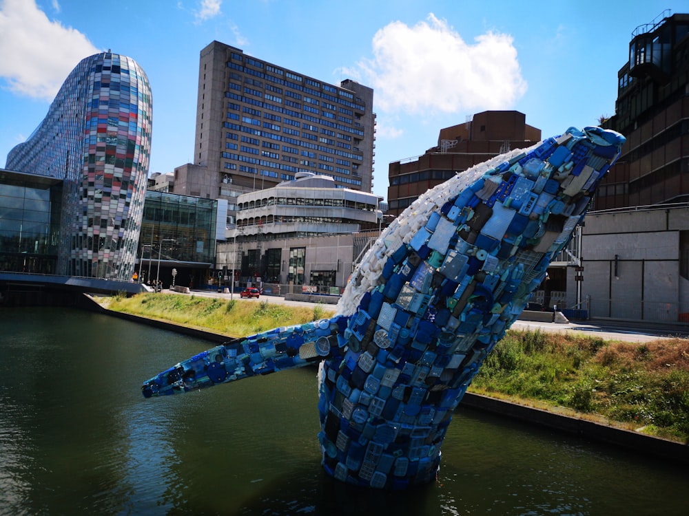 blue whale statue