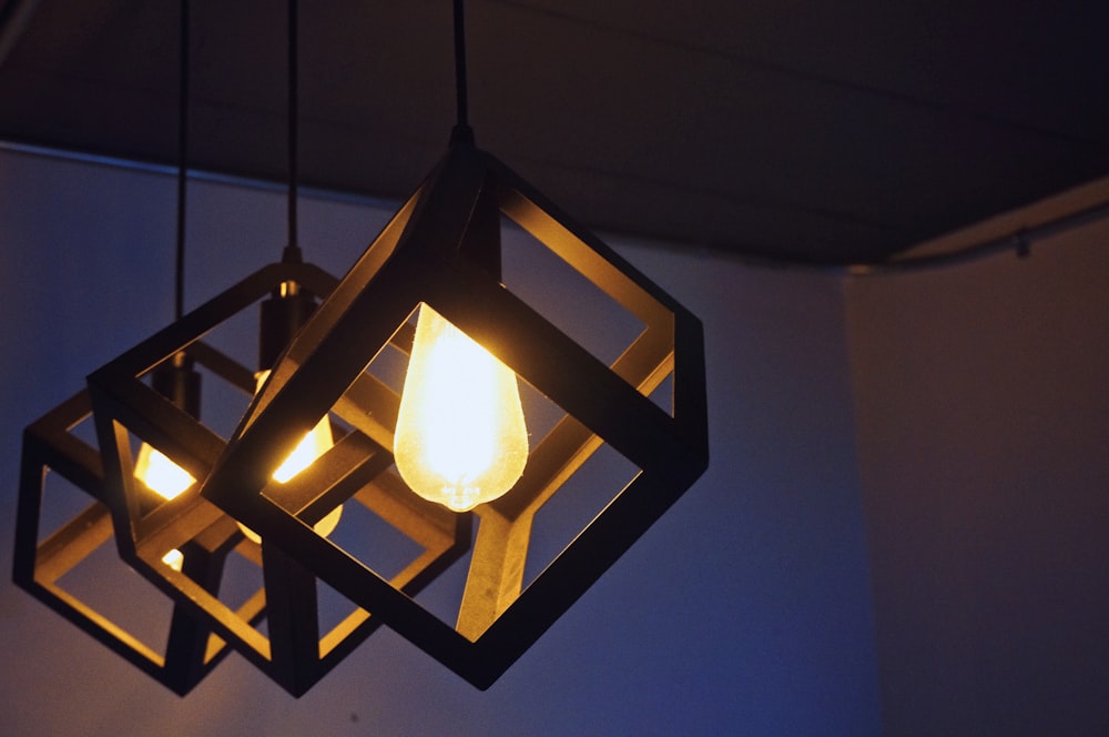 lighted black pendant lamp