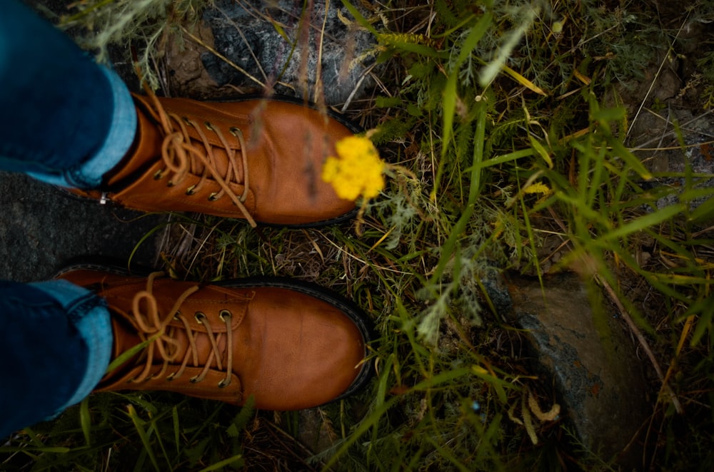 brown leather boots