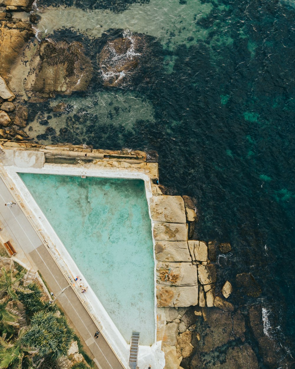 aerial photography of body of water