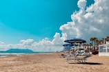 empty lounger on beach