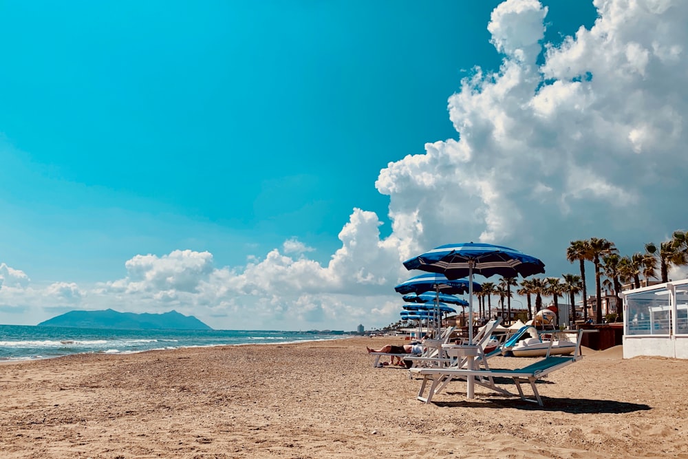 empty lounger on beach