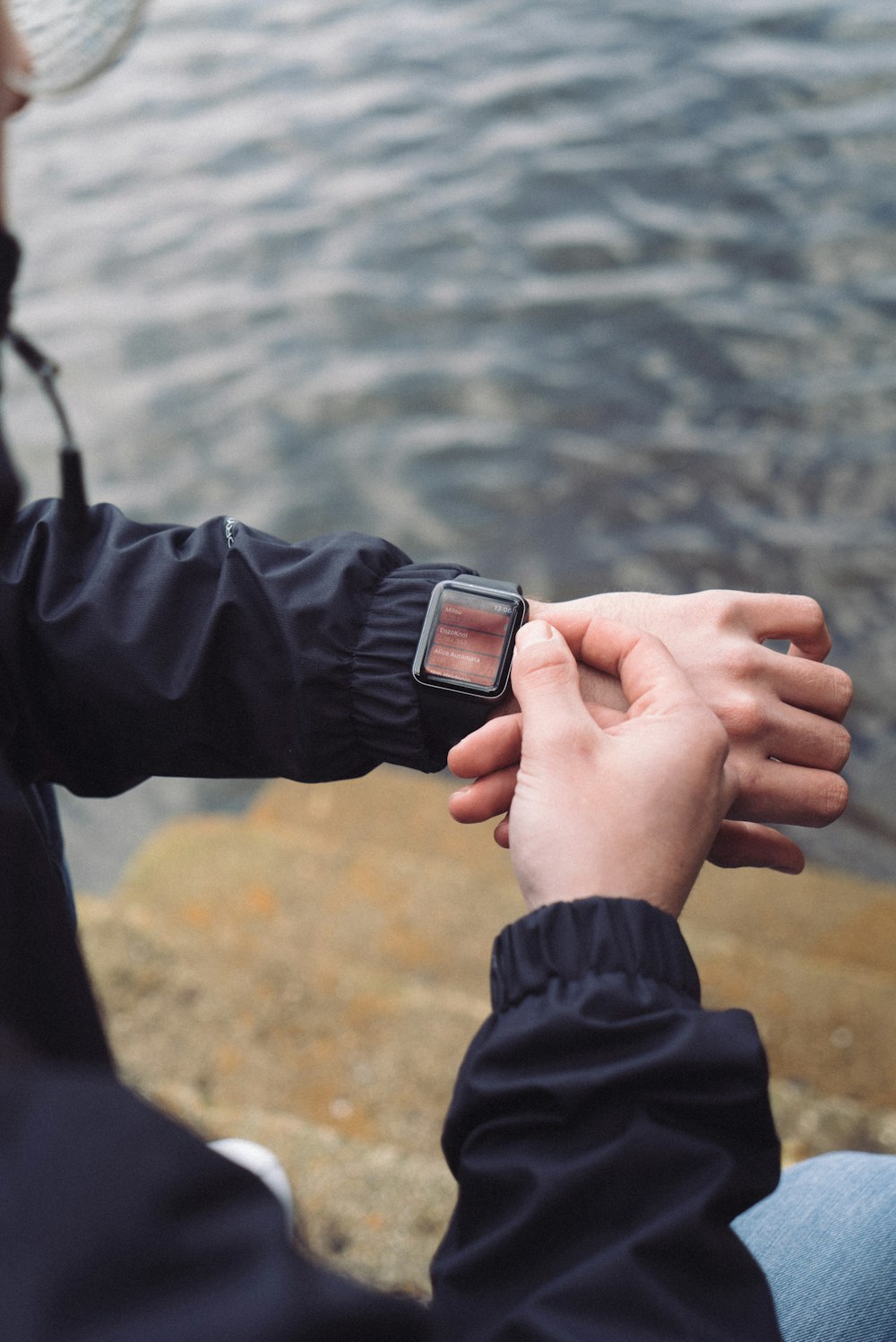 person using smart watch