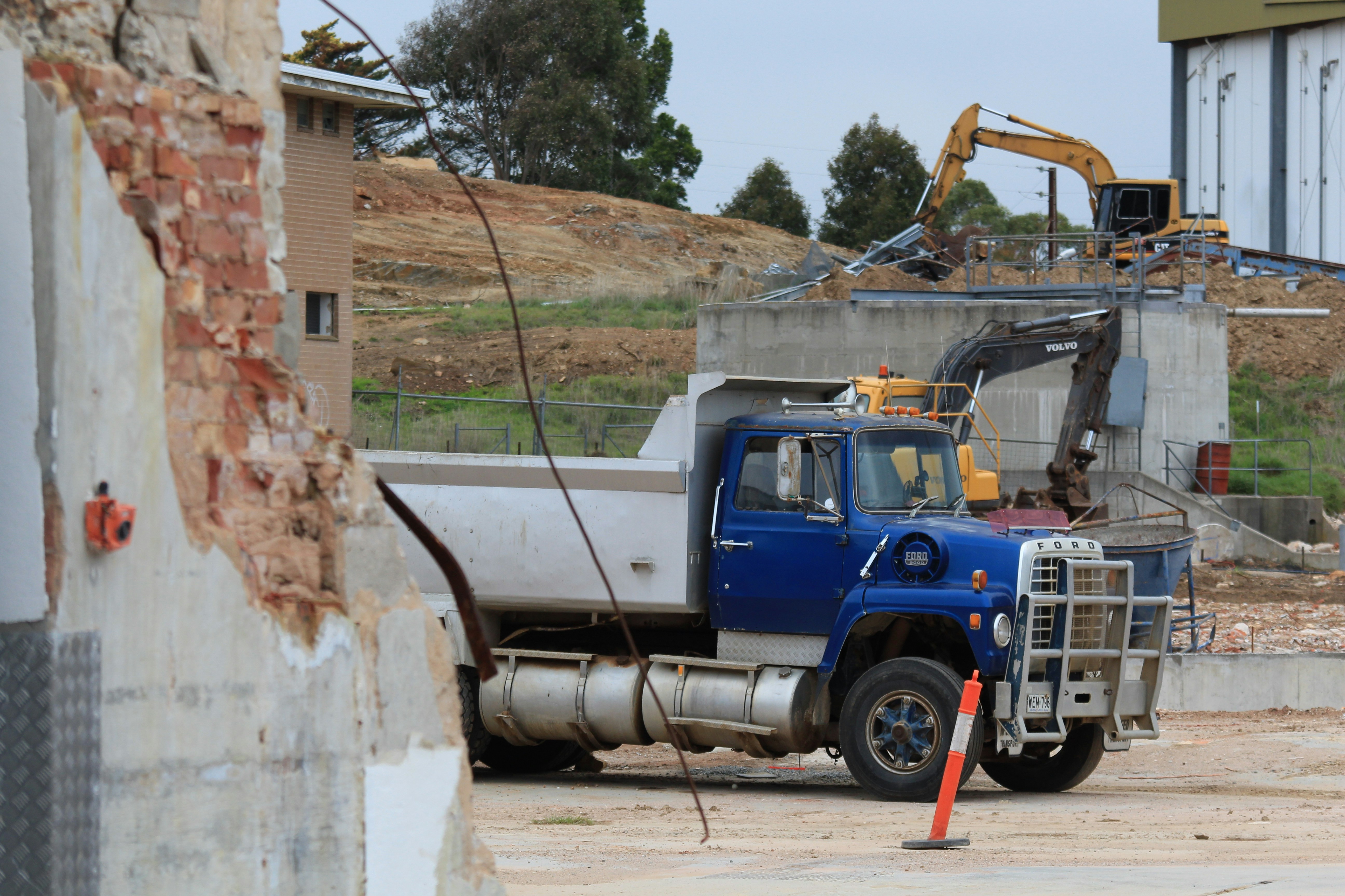Construction truck at site