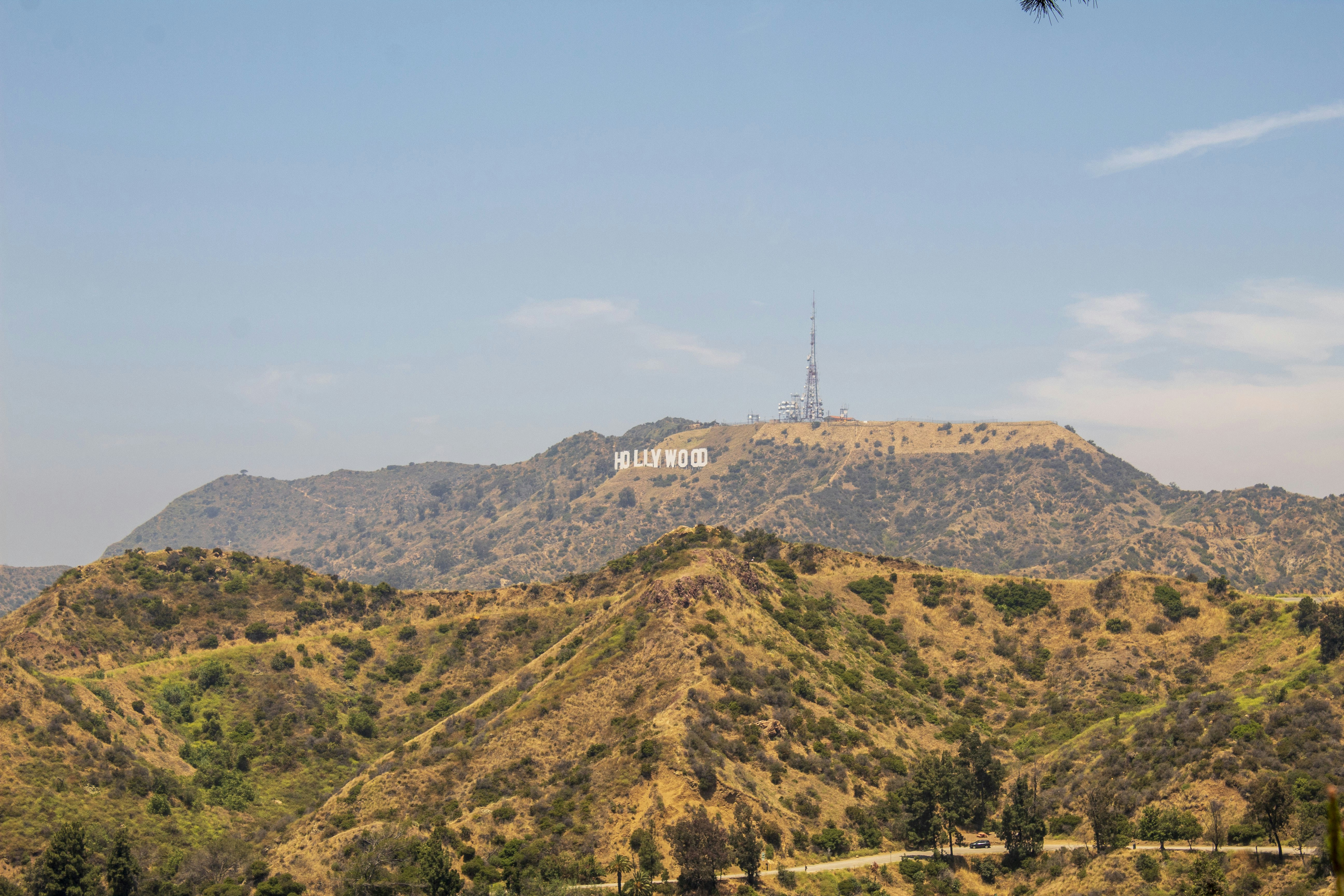 Hollywood mountain photo, The Hollywood Sign as viewed from a popular vantage point at Griffith Observatory in the Los Feliz area of Los Angeles 