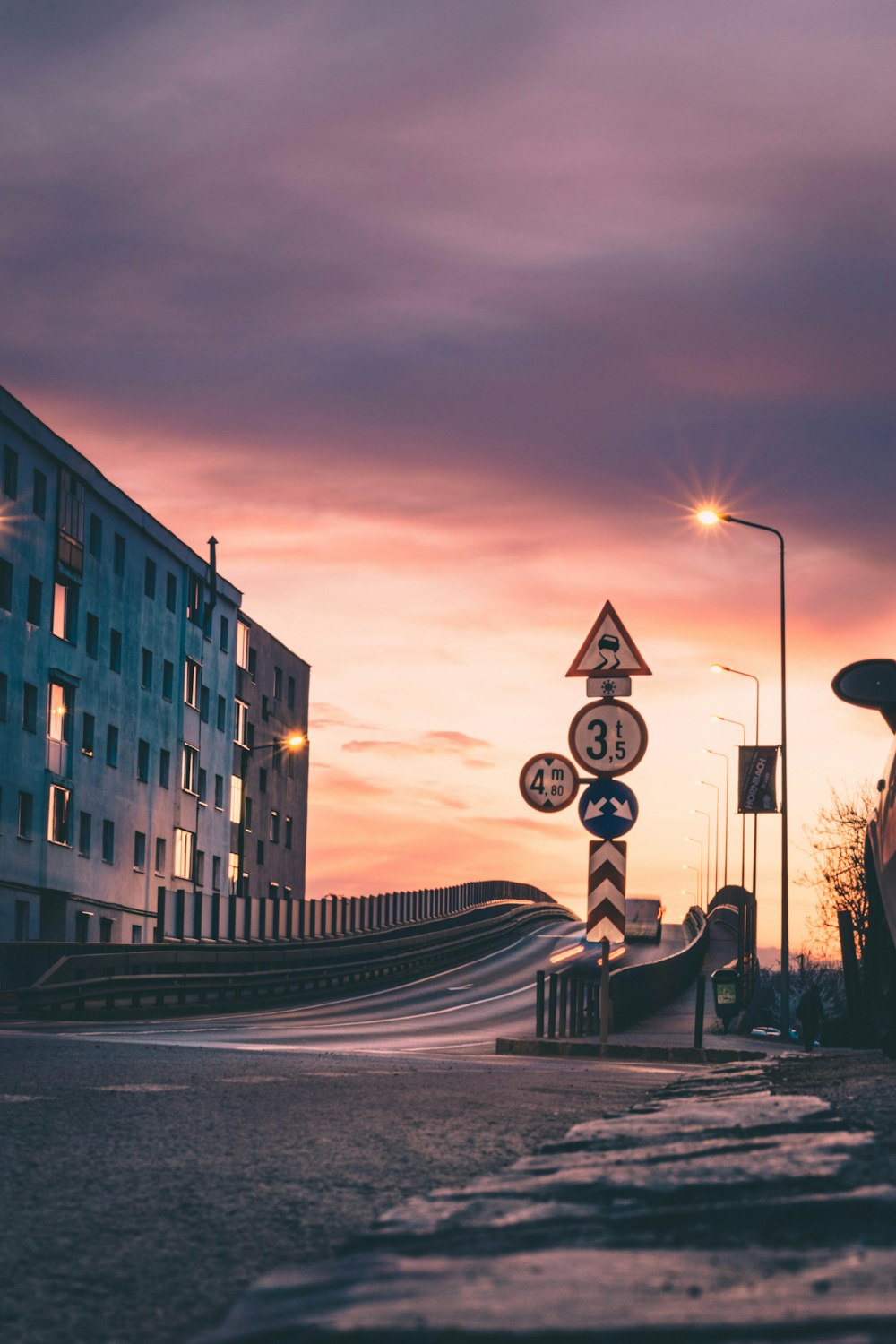 photography of empty road during sunset