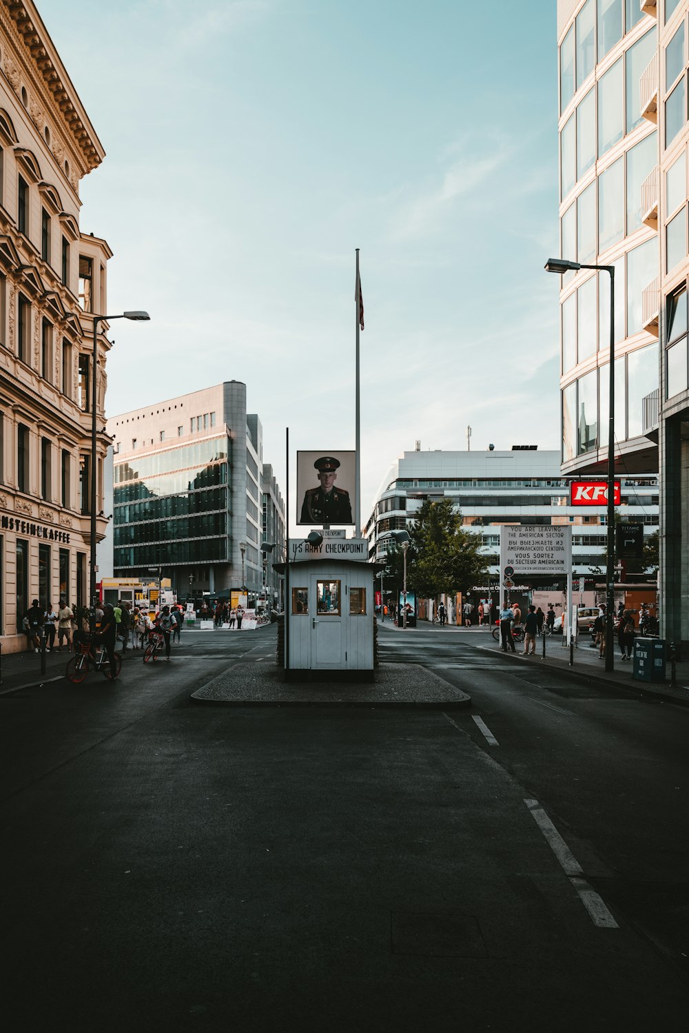 people near building