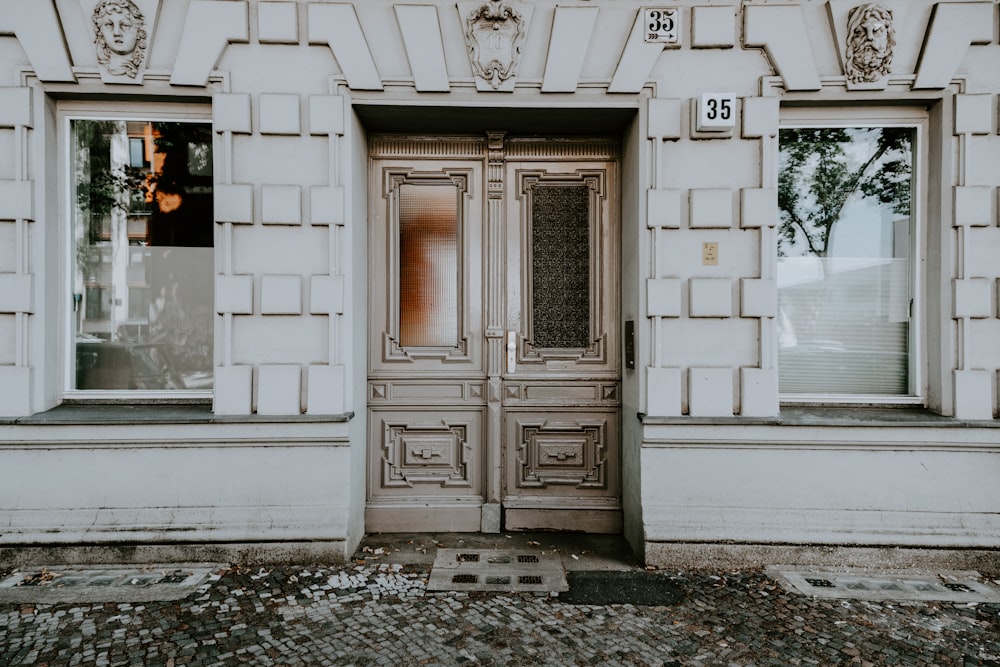 brown close-up door during daytime