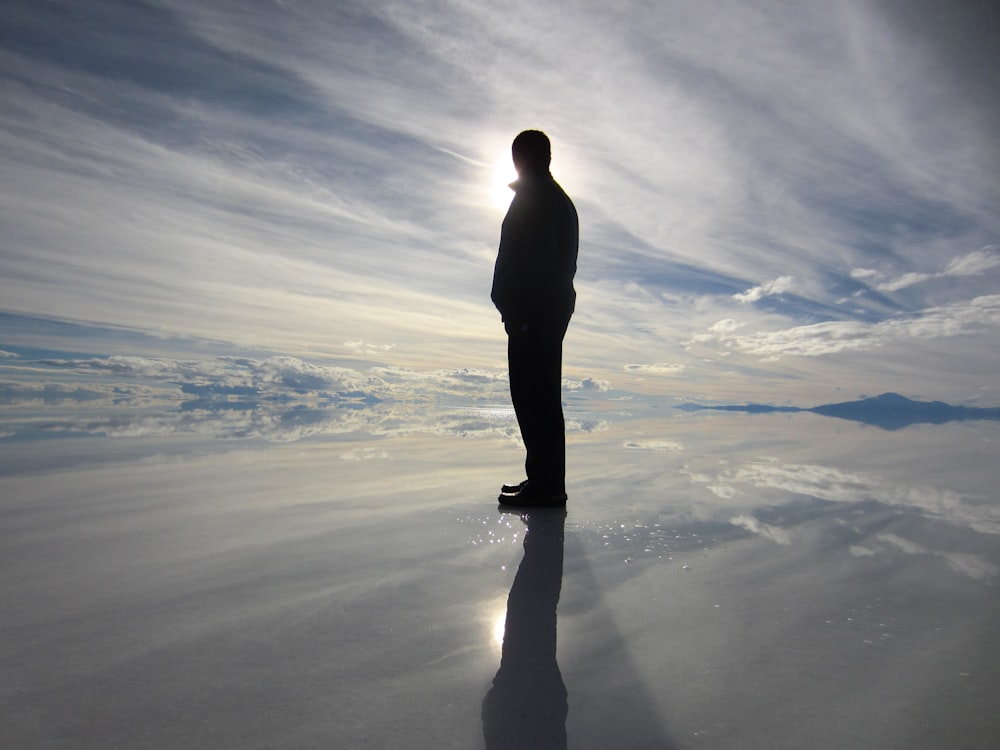 silhouette photography of man