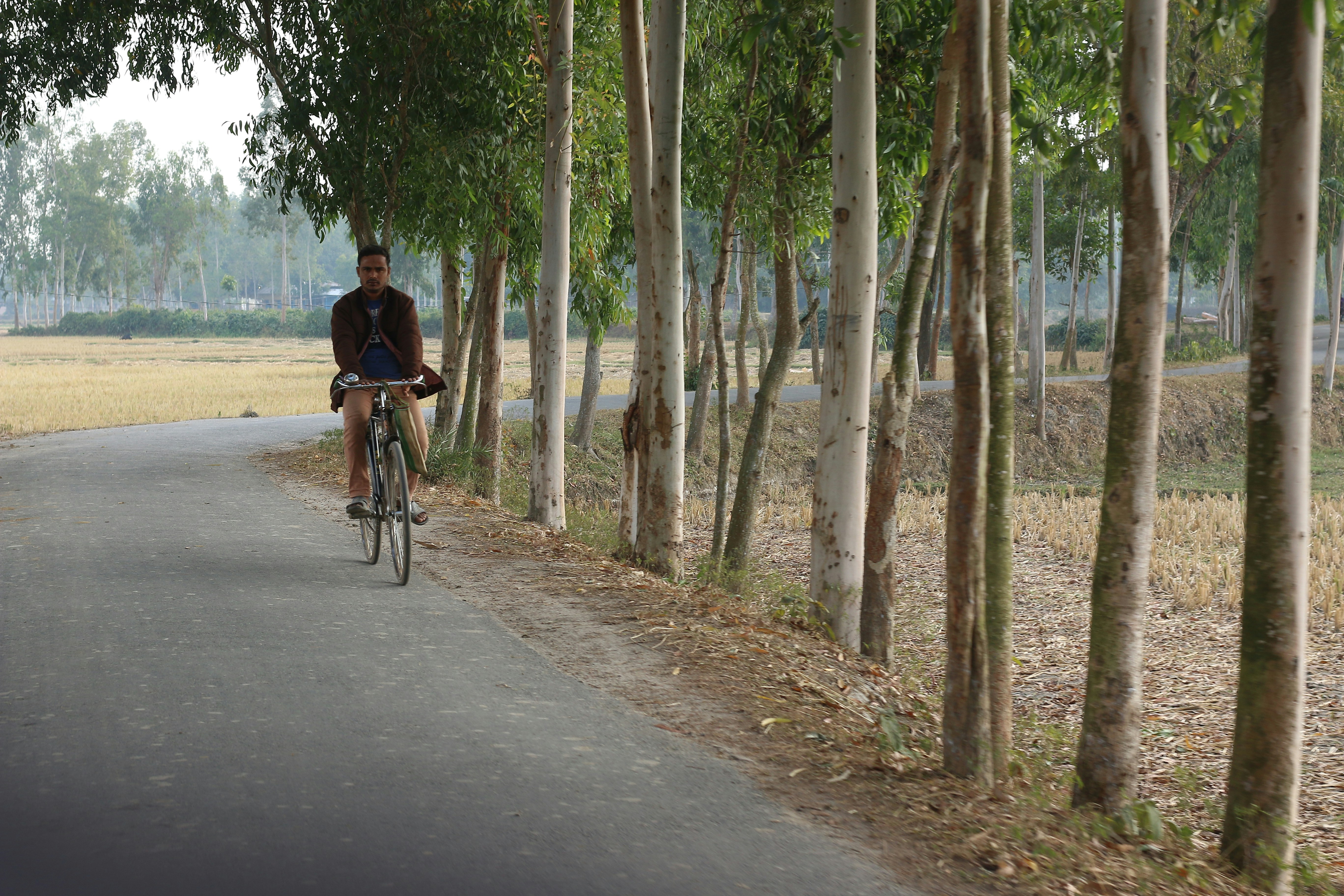 man ridding bicycle