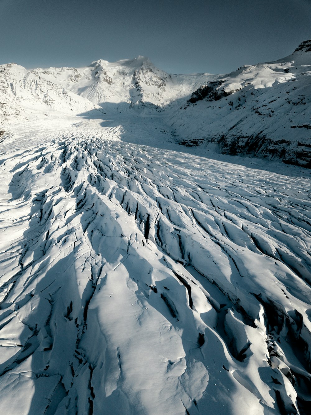 aerial photo of snow mountain