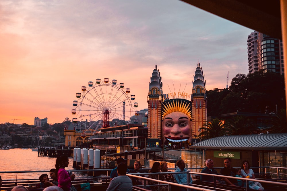 person near the ferris wheel