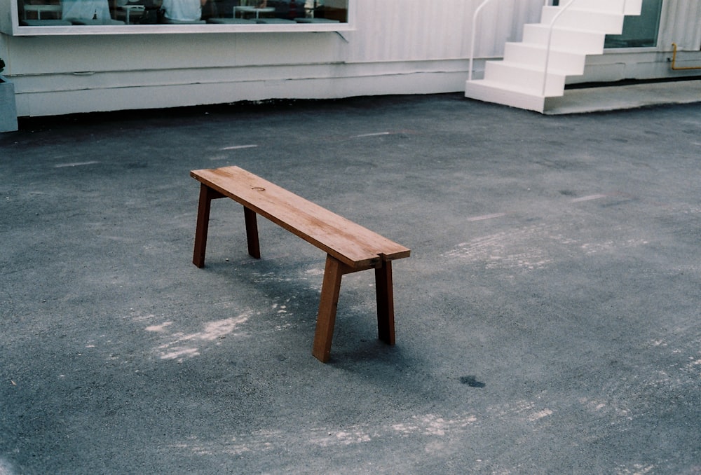 brown wooden bench