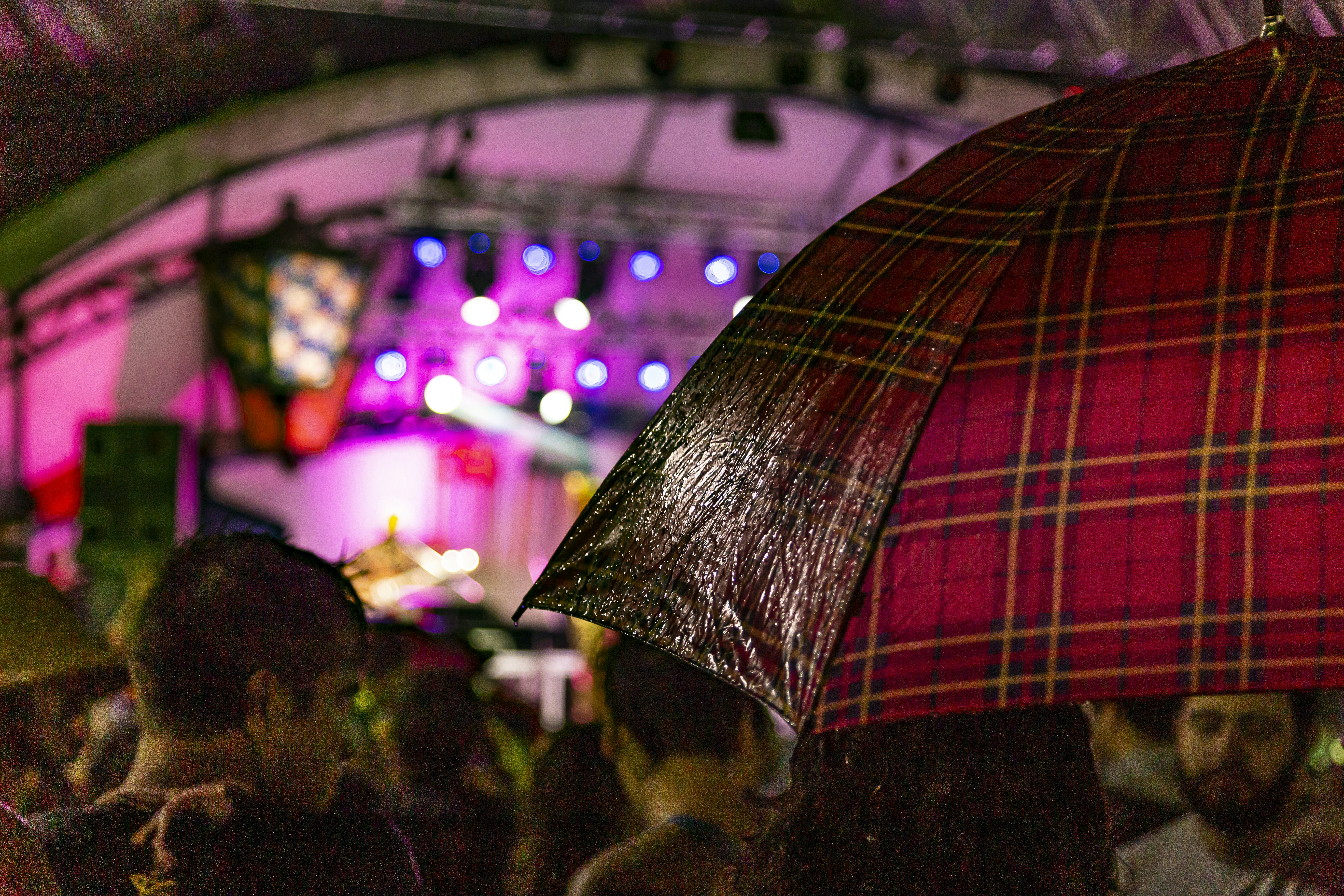 people gathering outside during nighttime