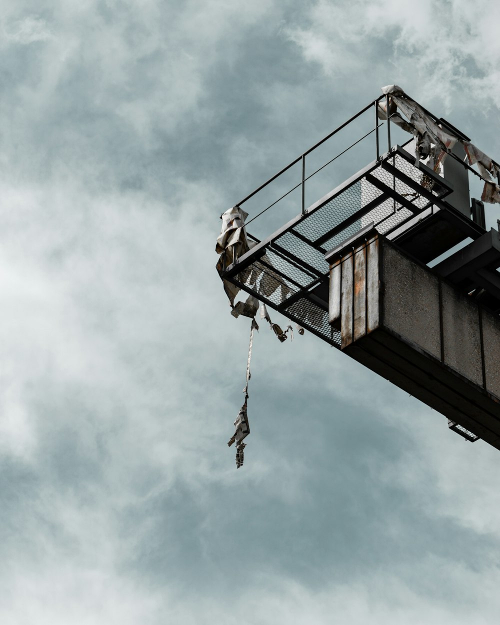 high platform under cloudy sky