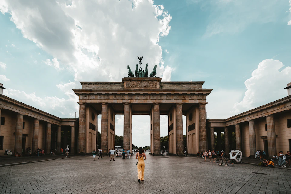 Brandenburg Gate and Berlin city atmosphere, Germany
