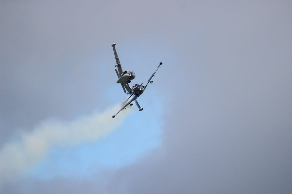 two fighter planes in aerial show