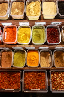 spices in containers