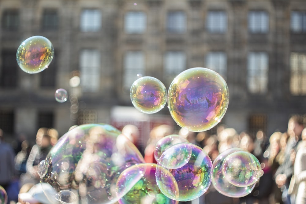 photo de mise au point sélective de bulles