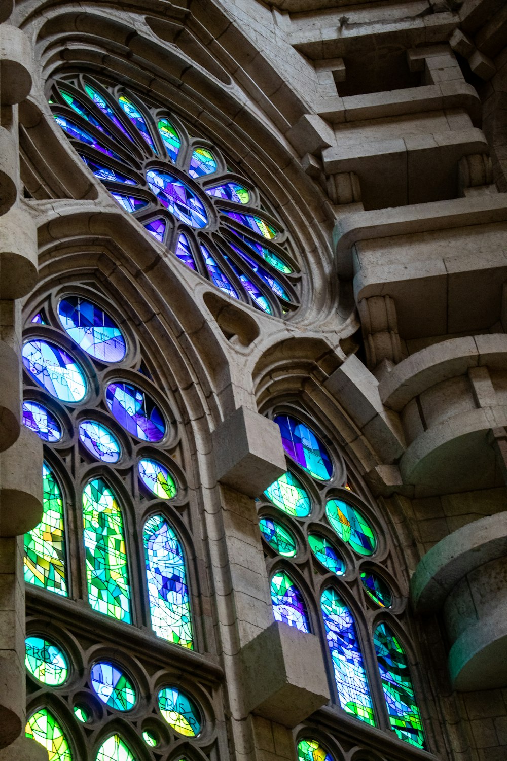 blue green and brown glass