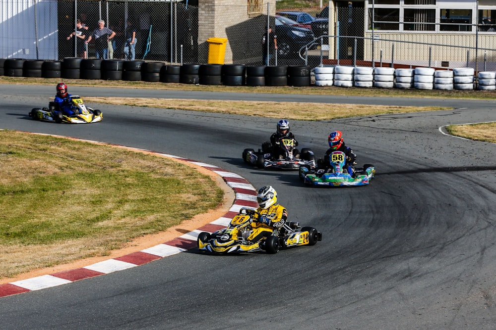 men riding on go kart