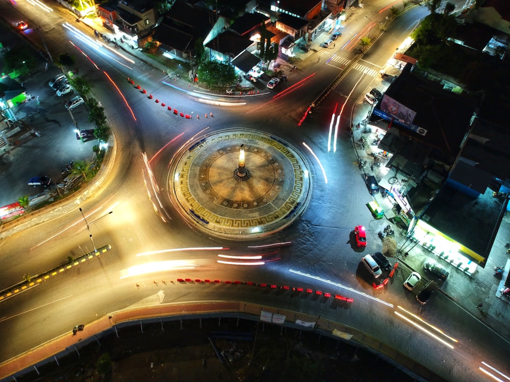 aerial photo of city intersection