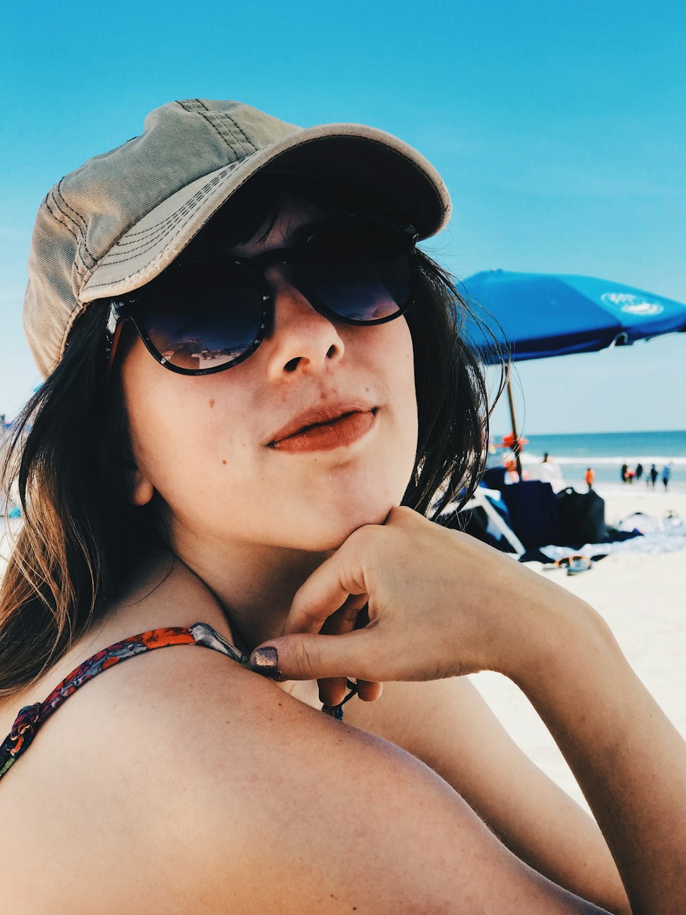 woman on seashore on focus photography