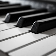 grayscale photography of piano