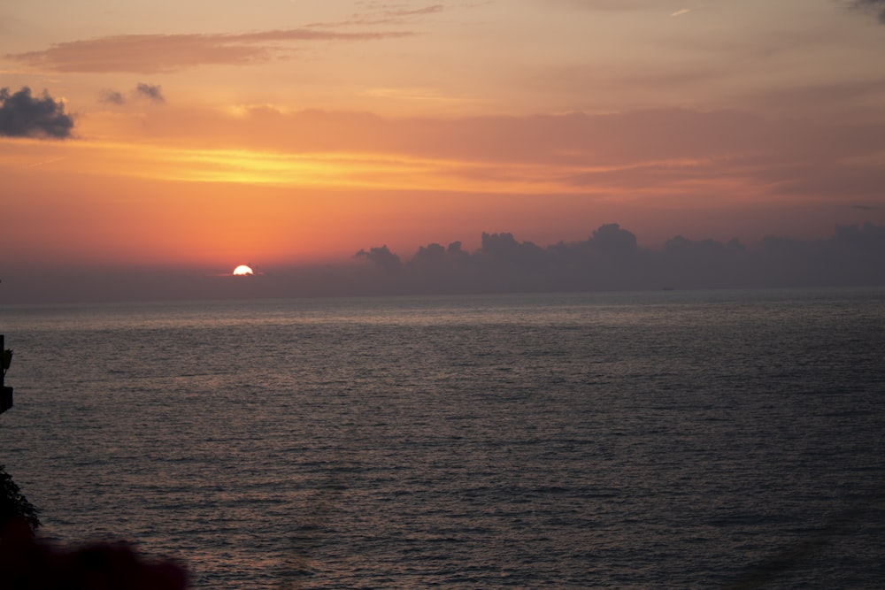 orange sky at sunset over sea