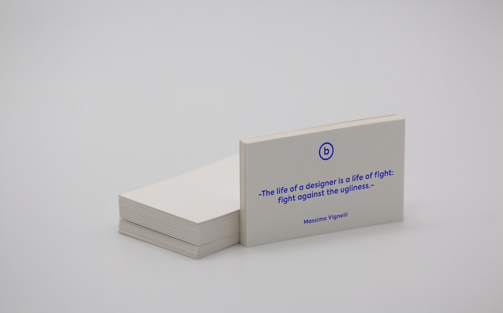 blue text on white paper