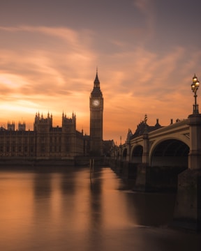 Image showing a photography session capturing the clock tower at sunset.