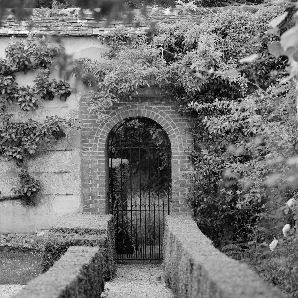 brown brick gate