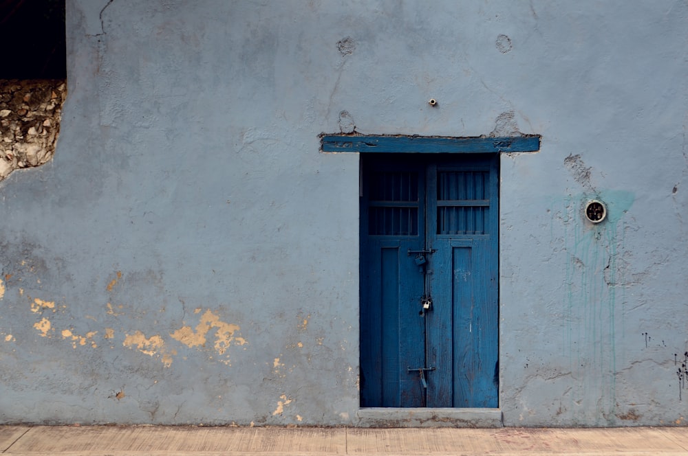 closed blue door