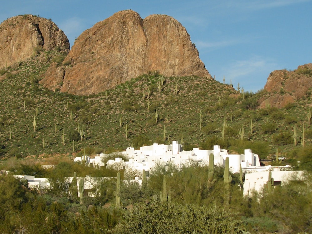 aerial photography of rock mountain