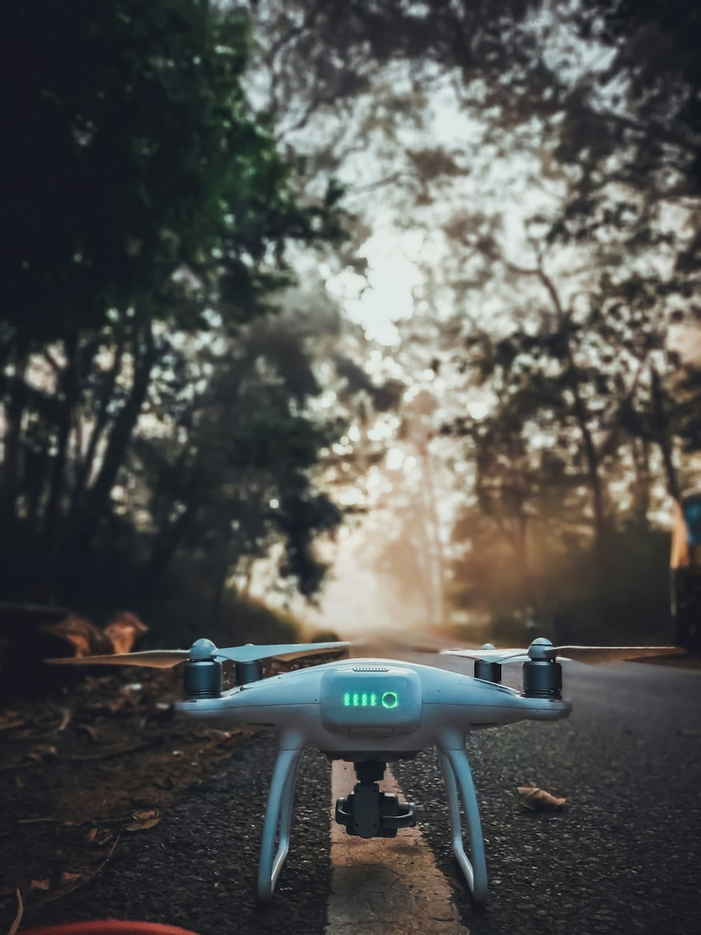 shallow focus photography of white drone